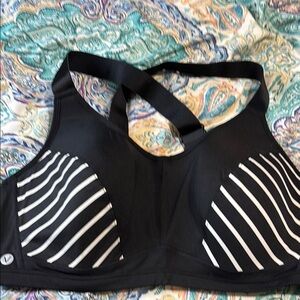 Black and White Striped Women's Sports Bra. Livi for Lane Bryant.